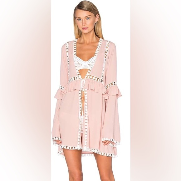 For Love & Lemons Emmy Swim Cover Tunic Robe - Picture 2 of 15
